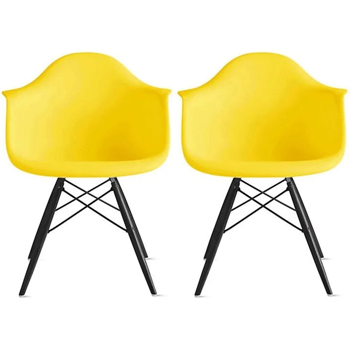 Chaise de salle à manger Eiffel avec coque moulée (lot de 2)