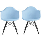Chaise de salle à manger Eiffel avec coque moulée (lot de 2)