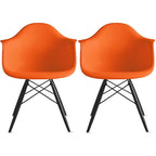 Chaise de salle à manger Eiffel avec coque moulée (lot de 2)