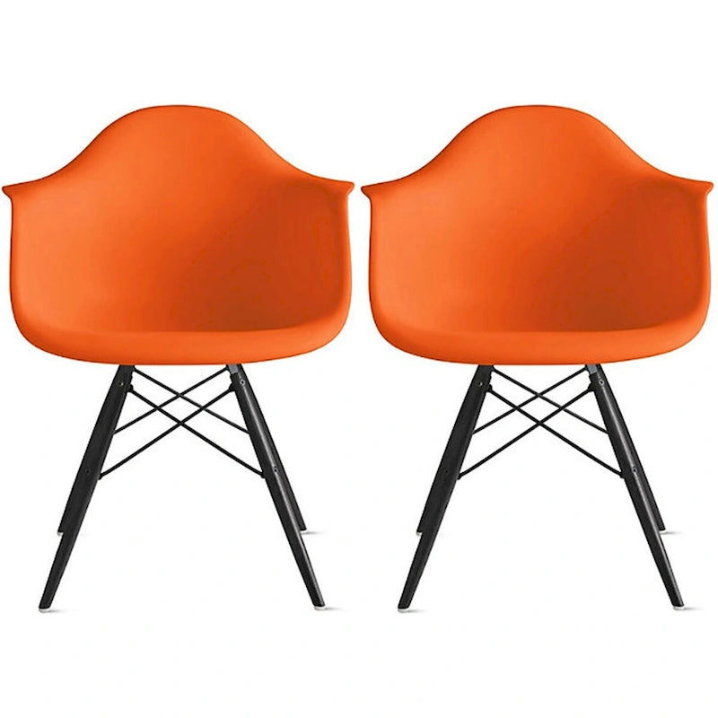 Chaise de salle à manger Eiffel avec coque moulée (lot de 2)