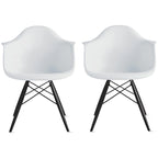 Chaise de salle à manger Eiffel avec coque moulée (lot de 2)