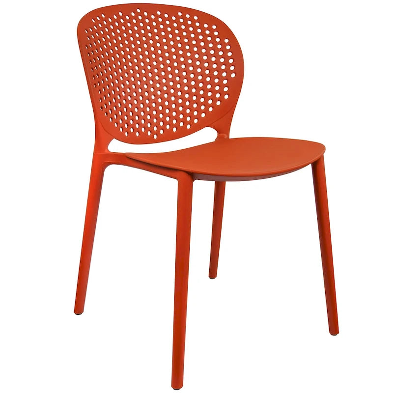 Armless Stacking Molded Matte Dining Side Chairs Patio Indoor Outdoor Kitchen Bedroom Set of 2