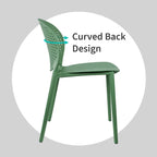Armless Stacking Molded Matte Dining Side Chairs Patio Indoor Outdoor Kitchen Bedroom Set of 2