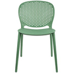 Armless Stacking Molded Matte Dining Side Chairs Patio Indoor Outdoor Kitchen Bedroom Set of 2