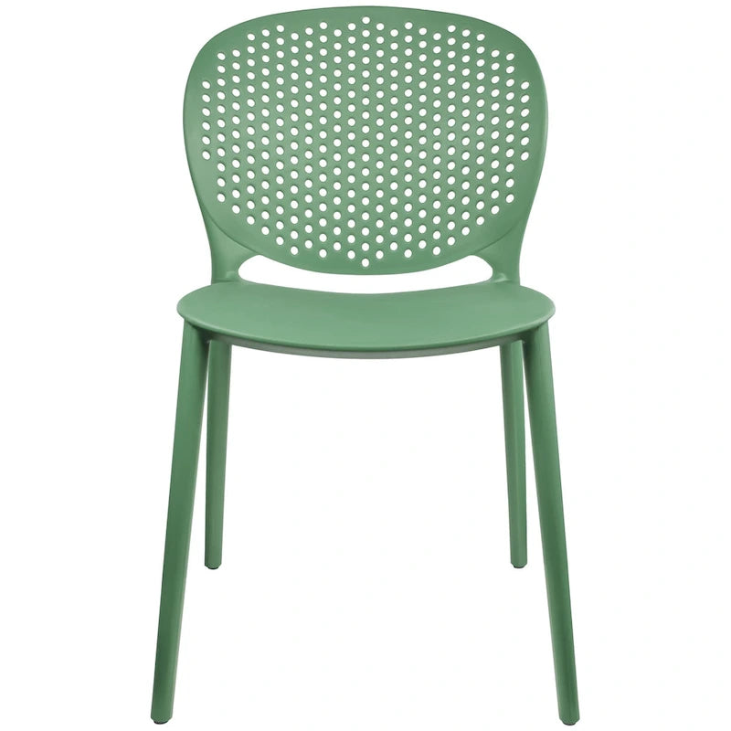 Armless Stacking Molded Matte Dining Side Chairs Patio Indoor Outdoor Kitchen Bedroom Set of 2