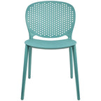 Armless Stacking Molded Matte Dining Side Chairs Patio Indoor Outdoor Kitchen Bedroom Set of 2