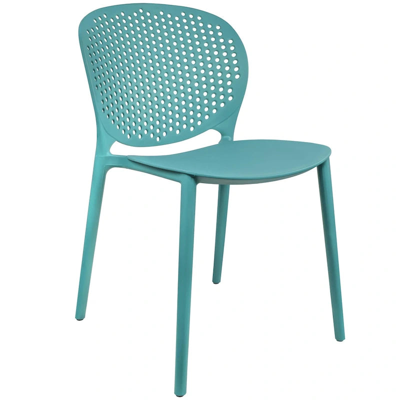 Armless Stacking Molded Matte Dining Side Chairs Patio Indoor Outdoor Kitchen Bedroom Set of 2