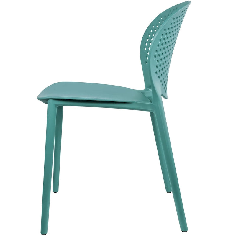 Armless Stacking Molded Matte Dining Side Chairs Patio Indoor Outdoor Kitchen Bedroom Set of 2