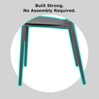 Armless Stacking Molded Matte Dining Side Chairs Patio Indoor Outdoor Kitchen Bedroom Set of 2