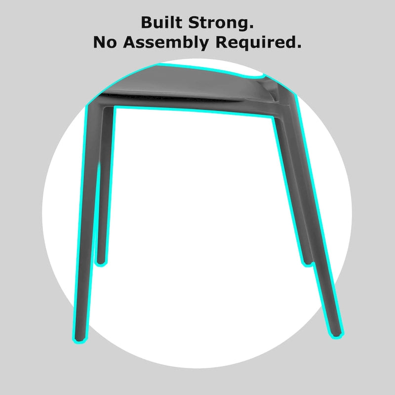 Armless Stacking Molded Matte Dining Side Chairs Patio Indoor Outdoor Kitchen Bedroom Set of 2