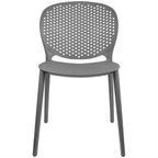 Armless Stacking Molded Matte Dining Side Chairs Patio Indoor Outdoor Kitchen Bedroom Set of 2