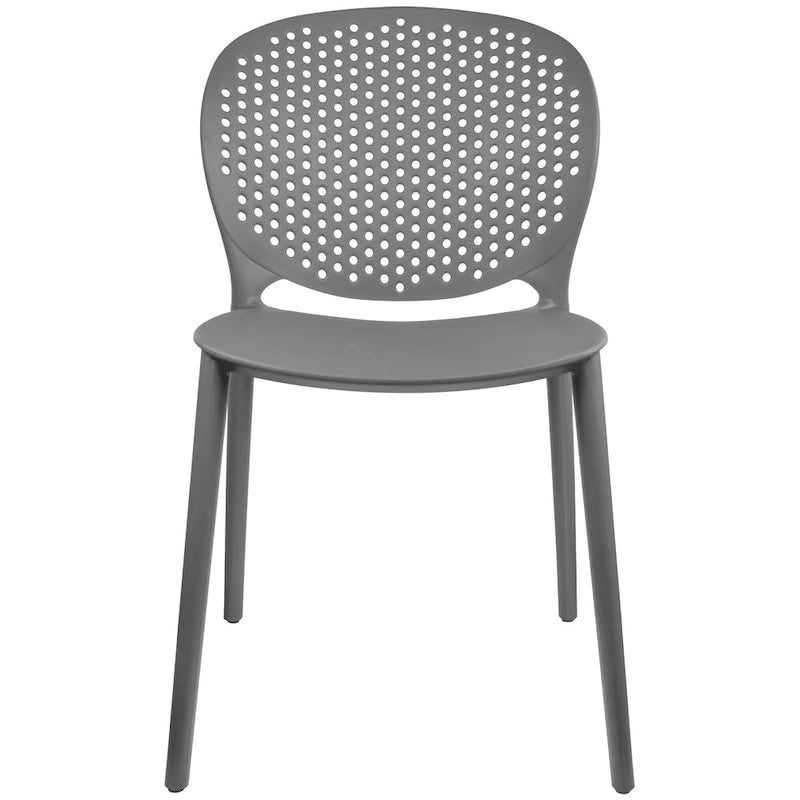 Armless Stacking Molded Matte Dining Side Chairs Patio Indoor Outdoor Kitchen Bedroom Set of 2