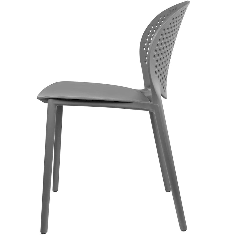 Armless Stacking Molded Matte Dining Side Chairs Patio Indoor Outdoor Kitchen Bedroom Set of 2