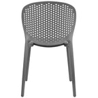 Armless Stacking Molded Matte Dining Side Chairs Patio Indoor Outdoor Kitchen Bedroom Set of 2