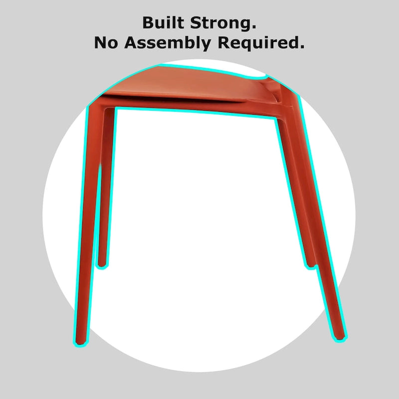 Armless Stacking Molded Matte Dining Side Chairs Patio Indoor Outdoor Kitchen Bedroom Set of 2