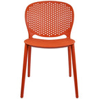 Armless Stacking Molded Matte Dining Side Chairs Patio Indoor Outdoor Kitchen Bedroom Set of 2