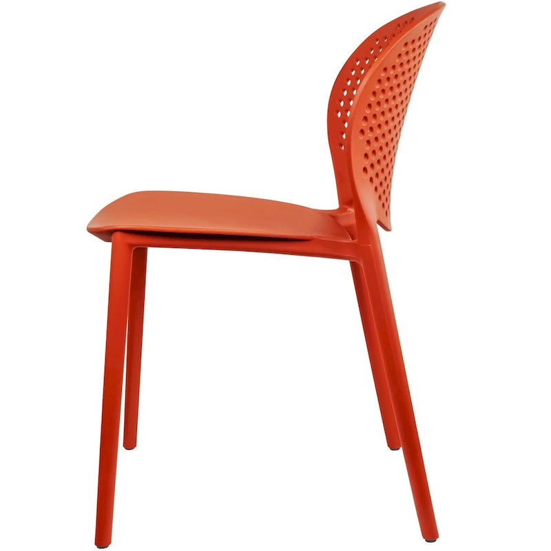 Armless Stacking Molded Matte Dining Side Chairs Patio Indoor Outdoor Kitchen Bedroom Set of 2