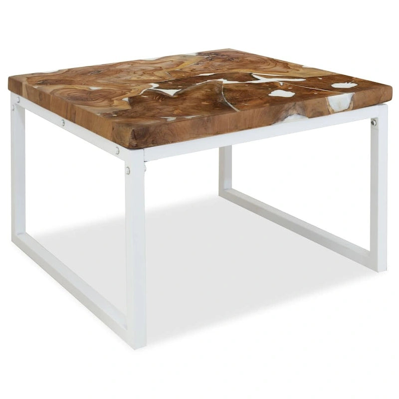 vidaXL Coffee Table End Table Side Table Living Room Furniture Teak Resin - 23.6 x 23.6 x 15.7 (L x W x H)