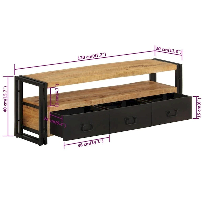vidaXL TV Stand TV Console Sideboard TV Unit Home Media Unit Cupboard Cabinet - 47.2x11.8x15.7