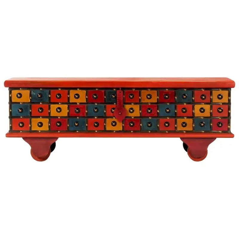 vidaXL Coffre de rangement Rouge 110x40x40 cm Bois d'acacia massif