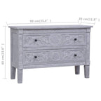 vidaXL Sideboard with 2 Drawers 35.4x11.8x23.6 Solid Mahogany Wood