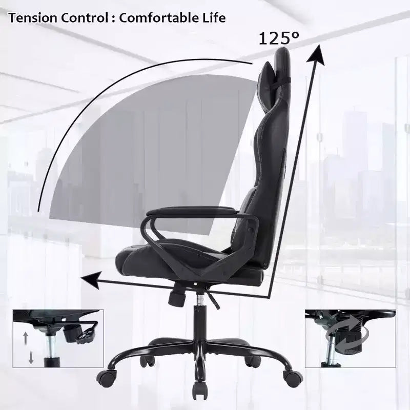 FDW Office Chair Gaming Chair Desk Chair Executive Chair with Lumbar Support Adjustable Stool Swivel Rolling Computer Chair