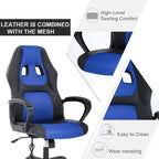 FDW Racing Gaming Chair Home Office Chair Ergonomic Desk Chair Massage PU Leather Computer Chair with Lumbar Support Headrest Armrest