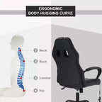 FDW Racing Gaming Chair Home Office Chair Ergonomic Desk Chair Massage PU Leather Computer Chair with Lumbar Support Headrest Armrest
