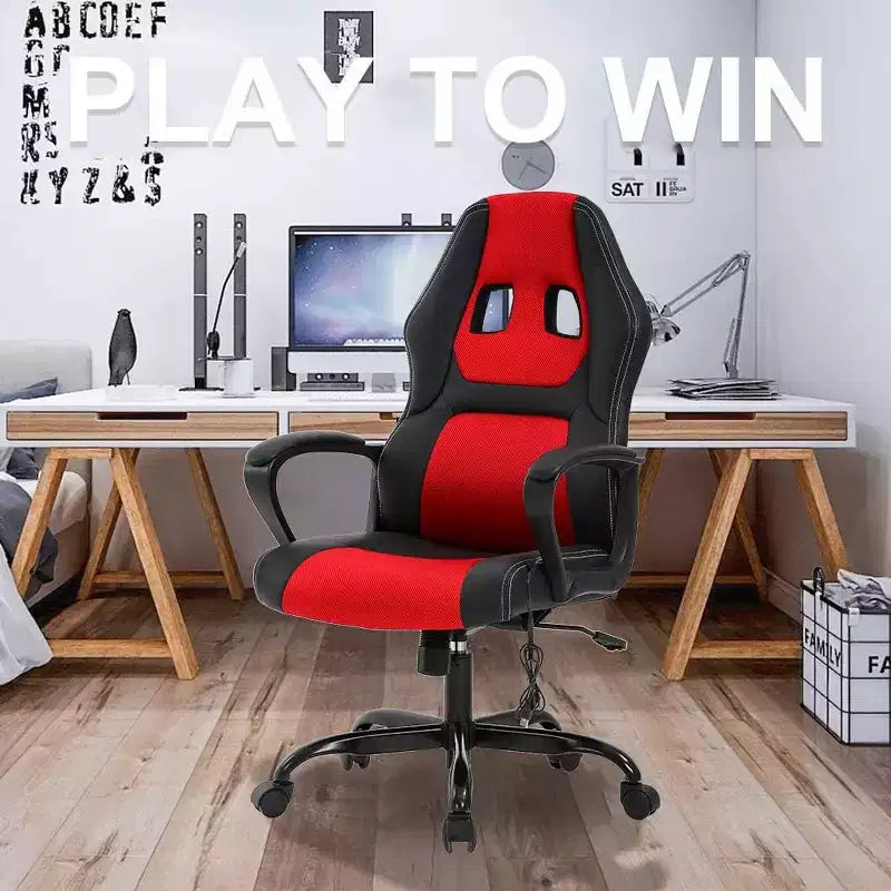 FDW Racing Gaming Chair Home Office Chair Ergonomic Desk Chair Massage PU Leather Computer Chair with Lumbar Support Headrest Armrest