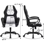 FDW Racing Gaming Chair Home Office Chair Ergonomic Desk Chair Massage PU Leather Computer Chair with Lumbar Support Headrest Armrest