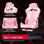 FDW Chaise de Bureau Gaming Fauteuil de Bureau Chaise de Direction Ergonomique en Cuir PU à Dossier Haut avec Support Lombaire et Repose-Pieds