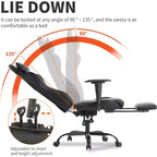 FDW Chaise de Bureau Gaming Fauteuil de Bureau Chaise de Direction Ergonomique en Cuir PU à Dossier Haut avec Support Lombaire et Repose-Pieds