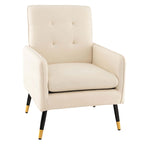 Costway Linen Fabric Accent Chair Modern Single Sofa Chair with Solid - See Details