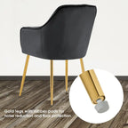 Ivinta Lot de 2 chaises de salle à manger capitonnées, chaise d'appoint avec pieds plaqués or massif