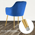 Ivinta Lot de 2 chaises de salle à manger capitonnées, chaise d'appoint avec pieds plaqués or massif