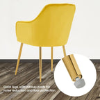 Ivinta Lot de 2 chaises de salle à manger capitonnées, chaise d'appoint avec pieds plaqués or massif
