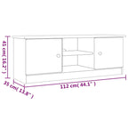 vidaXL TV Stand ALTA 44.1x13.8x16.1 Solid Wood Pine - 44.1 x 13.8 x 16.1