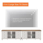 Meuble TV WAMPAT style ferme avec portes vitrées, pour téléviseurs jusqu'à 110 pouces, meuble de rangement moderne
