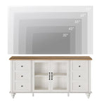 Meuble TV WAMPAT style ferme avec portes vitrées, pour téléviseurs jusqu'à 110 pouces, meuble de rangement moderne