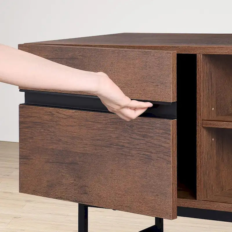 WAMPAT Modern TV Stand and Coffee Table Set of 2