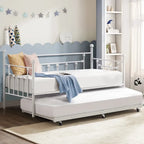 VECELO Classic Open Frame Metal Daybed with Trundle,Twin Size