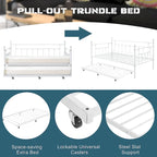 VECELO Classic Open Frame Metal Daybed with Trundle,Twin Size
