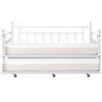 VECELO Classic Open Frame Metal Daybed with Trundle,Twin Size