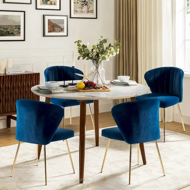 Chaise d'appoint Barbara avec piètement en métal (lot de 4) par HULALA HOME