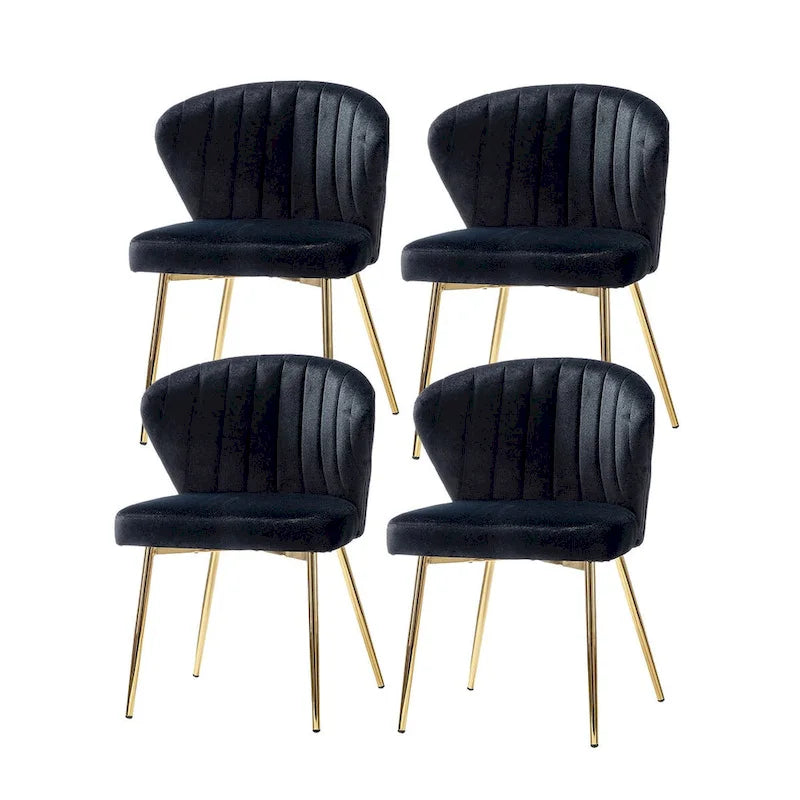 Chaise d'appoint Barbara avec piètement en métal (lot de 4) par HULALA HOME
