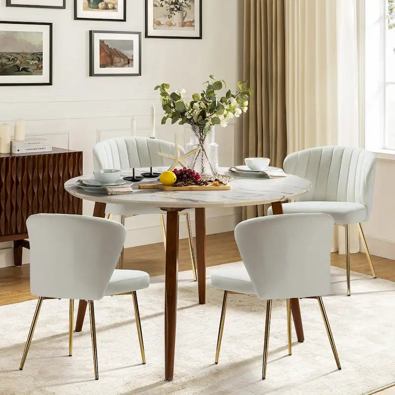 Chaise d'appoint Barbara avec piètement en métal (lot de 4) par HULALA HOME