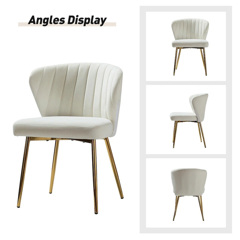 Chaise d'appoint Barbara avec piètement en métal (lot de 4) par HULALA HOME