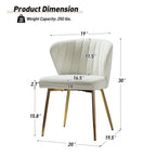 Chaise d'appoint Barbara avec piètement en métal (lot de 4) par HULALA HOME