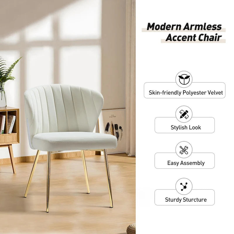 Chaise d'appoint Barbara avec piètement en métal (lot de 4) par HULALA HOME