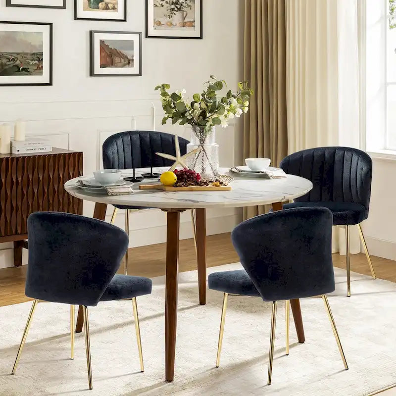 Chaise d'appoint Barbara avec piètement en métal (lot de 4) par HULALA HOME